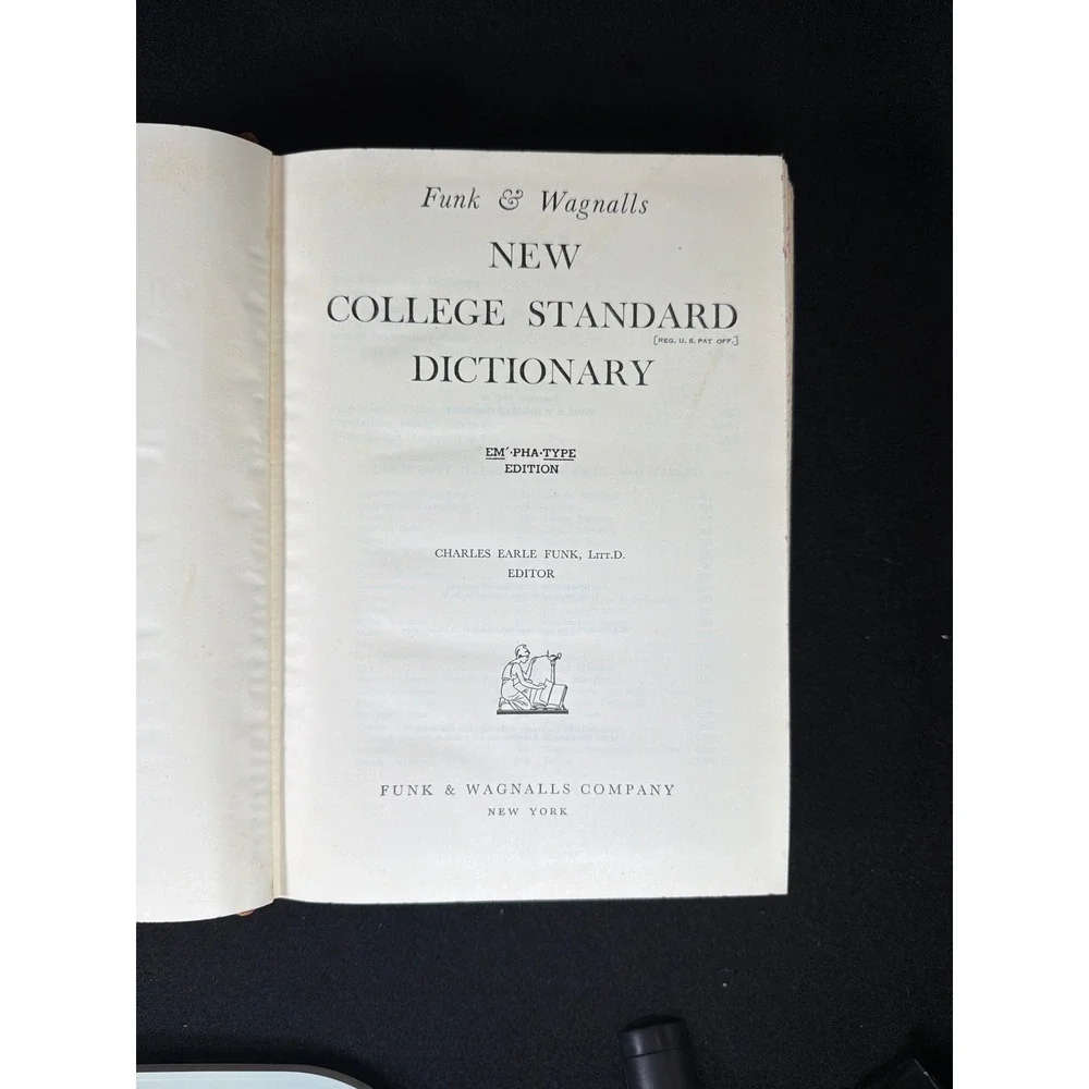 Vintage 1947 Funk & Wagnalls New College Standard Dictionary Empha-type Edition‎